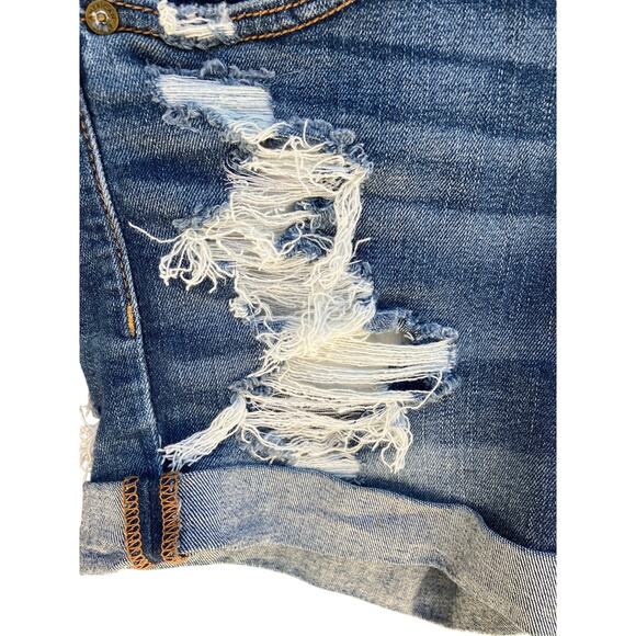 AMERICAN EAGLE BLUE DISTRESSED DENIUM JEAN SHORTS SIZE 2 - Picture 3 of 6